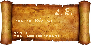 Lunczer Réka névjegykártya